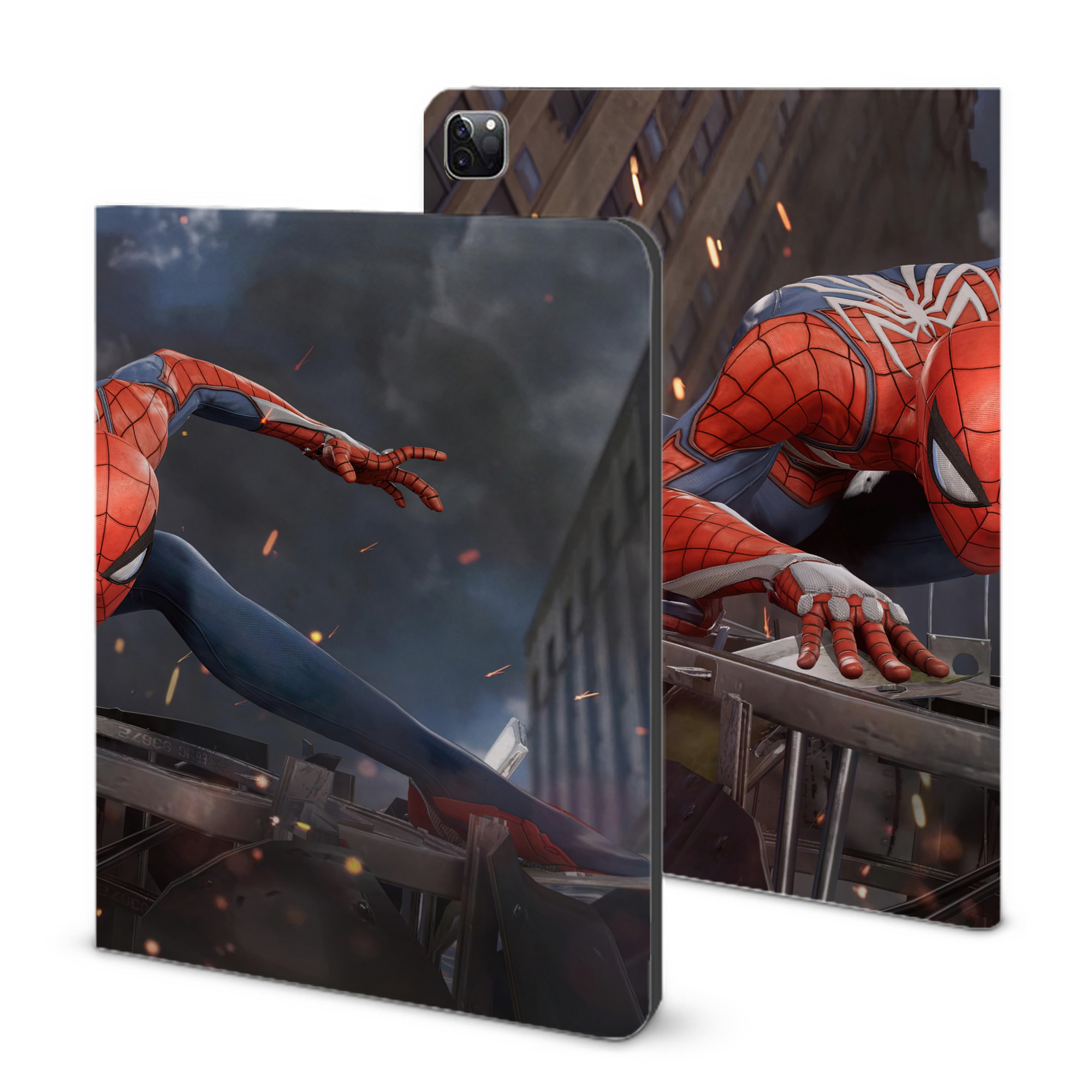 （画像用） Spider Man スパイダーマン IPad ケース ブック型 PUレザー TPU 耐衝撃 軽量 薄型 ペン収納なし 全面保護 IPad 各モデル対応